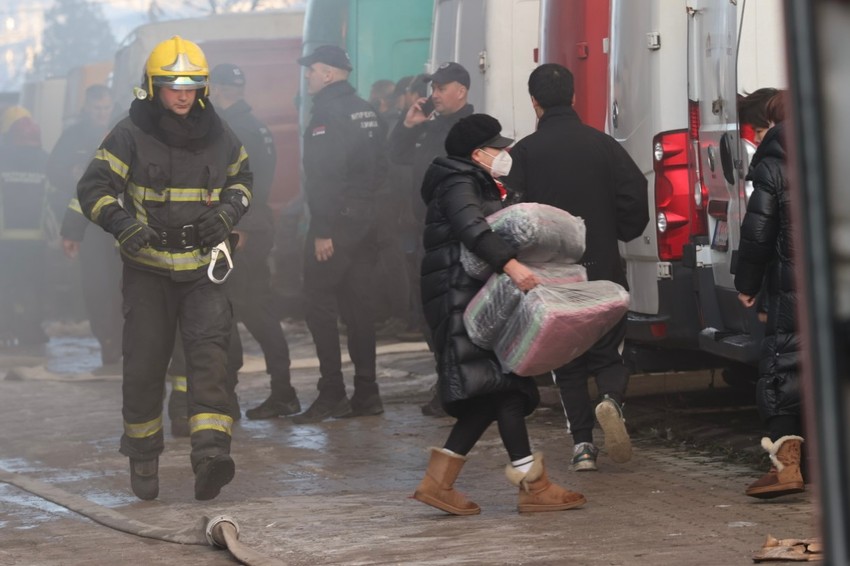 Požar, Kineski tržni centar, Novi Beograd, Blok 70