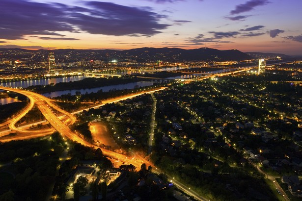 Panorama Wiednia nocą