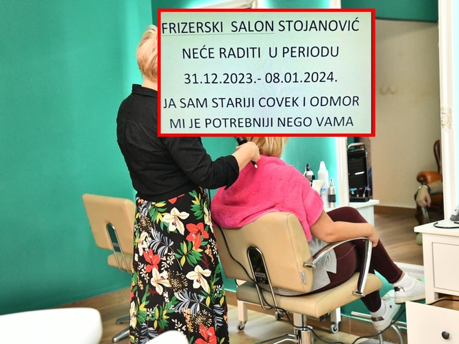 Natpis na frizerskom salonu
