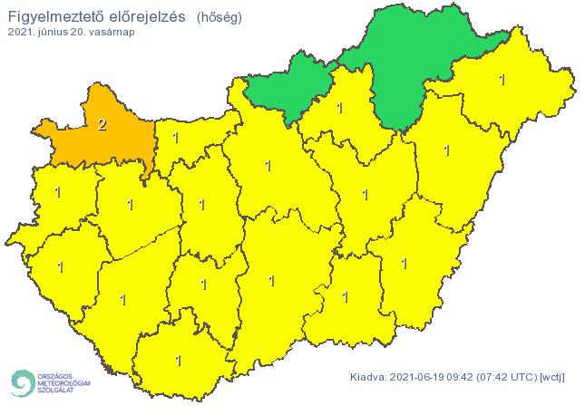 A hőség miatt Győr-Moson-Sopron megyében másodfokú riasztást adtak ki /Fotó: met.hu