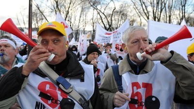 związkowcy solidarność emerytury protest