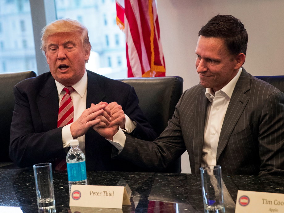 President Donald Trump and Peter Thiel