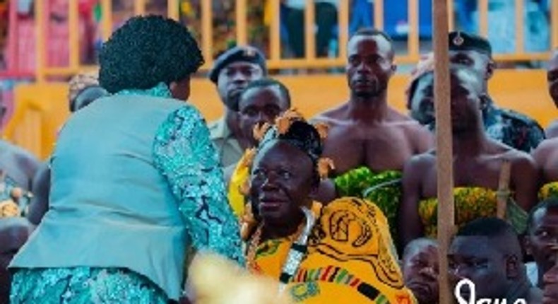 Prof. Jane Naana Opoku Agyemang pays a courtesy call on Otumfuo