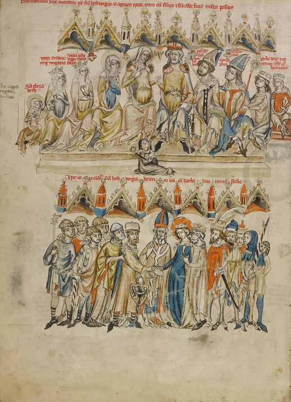Ślub Henryka I Brodatego z Jadwigą z Andechs, obraz z XIV wieku
