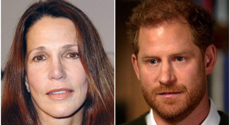 Patti Davis at the Project A.L.S. Benefit Gala in Century City, California, on May 6, 2005; Prince Harry during an interview with CBS airing on January 8, 2023.Jon Kopaloff/FilmMagic; CBS via Getty Images