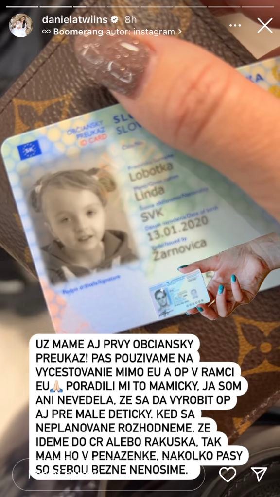 Linda má prvý občiansky preukaz.