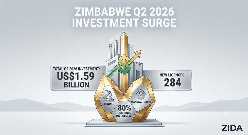 Mining attracted US$768.5 million in approved investments as Zimbabwe seeks to capitalise on its gold, platinum and lithium resources.