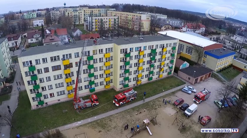 Pożar bloku w Sokółce. Wszystko przez ... ptaki