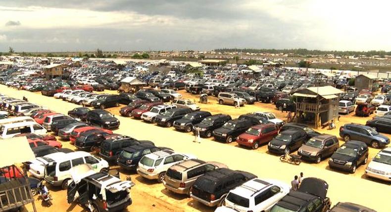 Benin used-vehicle market supplying Nigerian users.