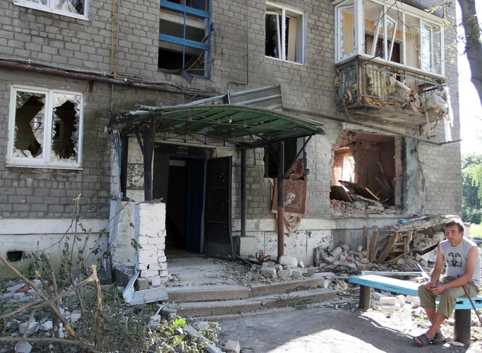 Zniszczona Gorłówka na Ukrainie