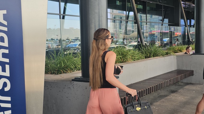 Anastasija Ražnatović na aerodromu