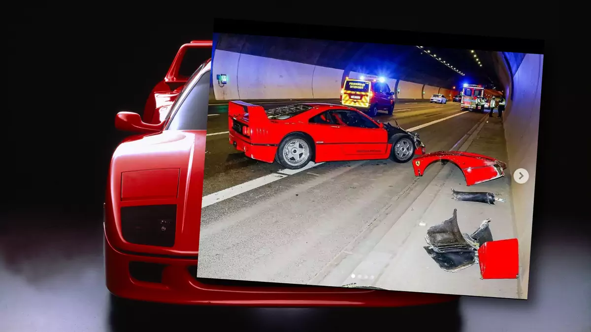 Rozbite w Niemczech Ferrari F40