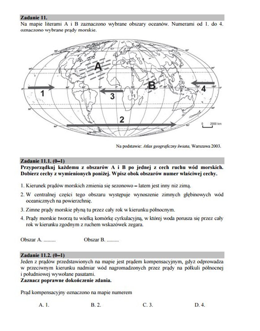 Arkusz egzaminacyjny - geografia na poziomie rozszerzonym