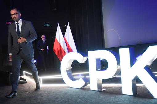 Marcin Horała na prezentacji projektu Centralnego Portu Komunikacyjnego