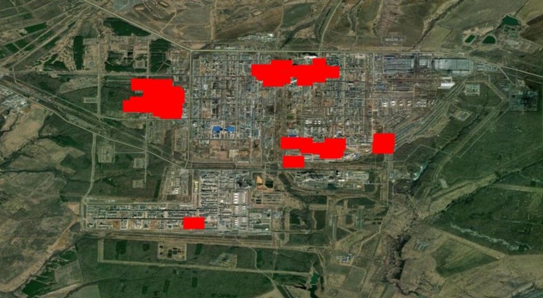 Pożar w strefie przemysłowej w Niżniekamsku