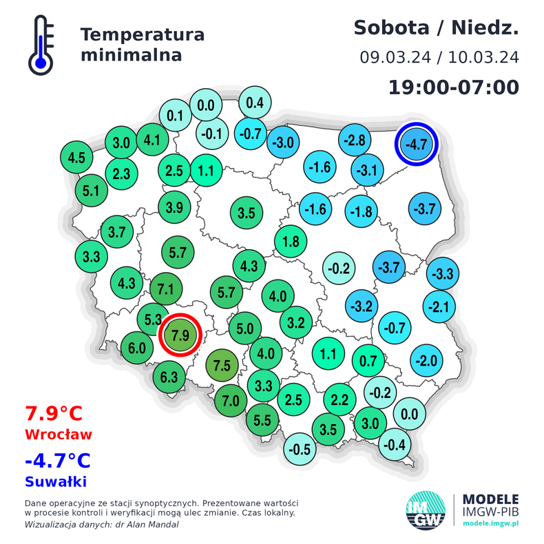 W Suwałkach temperatura spadła do -4.7 st. C