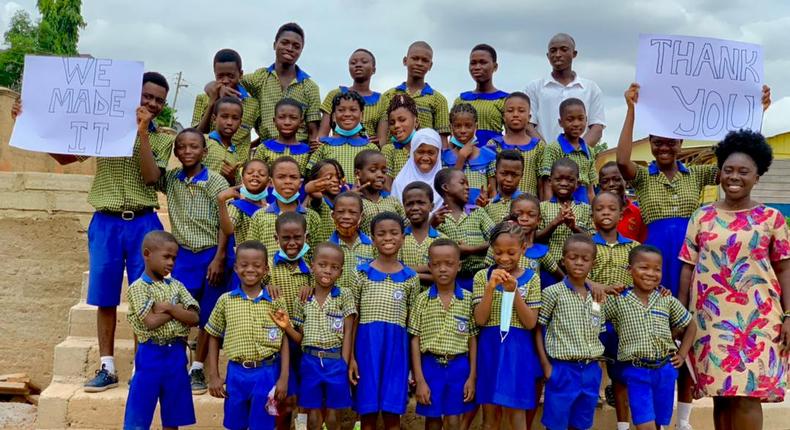 Madina Adutwumwaa Asare with her pupils