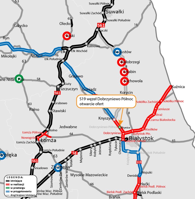 Inwestycje drogowe w województwie podlaskim - dodatkowy węzeł na S19