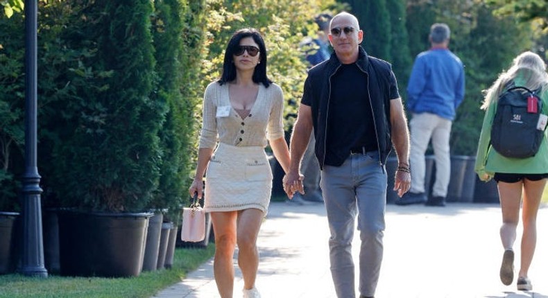 Lauren Sanchez and Jeff Bezos were among dozens of CEOs, celebrities, and billionaires using Sun Valley as their own runway.Kevork Djansezian/Getty Images