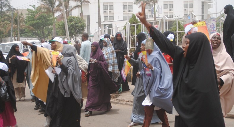 Members of the Shiite Movement in Nigeria protesting in kaduna