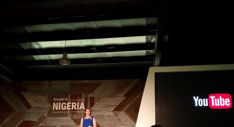 Johanna Wright, (VP, Product Management, YouTube) announcing YouTube Go at the Google For Nigeria event in Lagos.