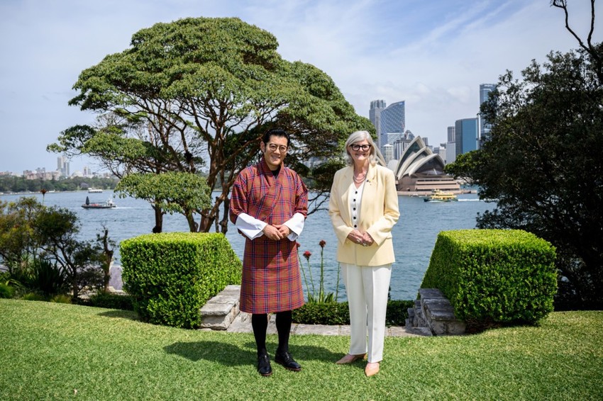 Kralj Butana Džigme Hesar Namgjel Vangčuk i generalna guvernerka Australije Sem Mostin u Sidneju 11. oktobra