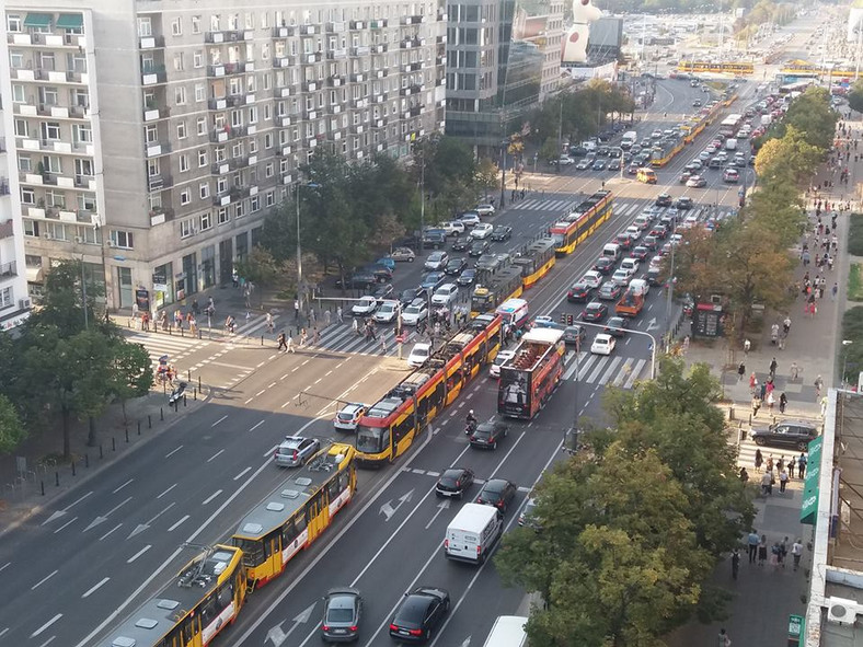 Po zderzeniu zablokowany był ruch tramwajów w obie strony