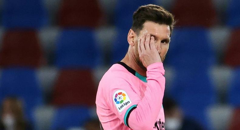 Lionel Messi could not prevent Barcelona drawing away at Levante on Tuesday.