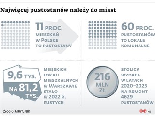 Najwięcej pustostanów należy do miast