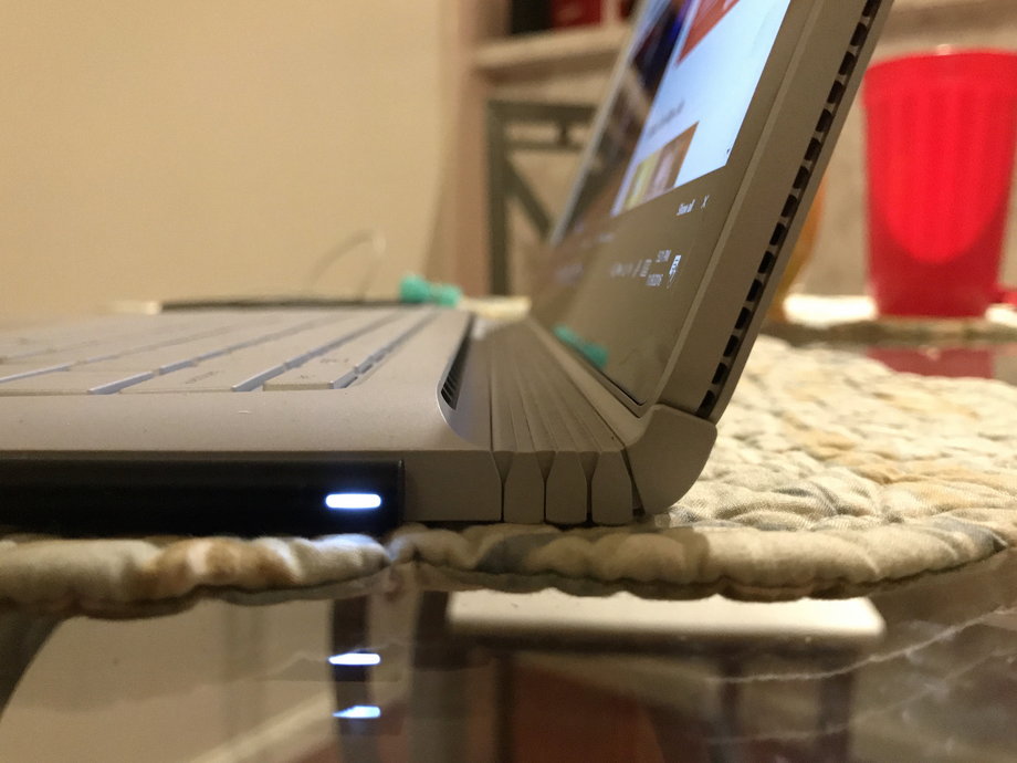 There are two minor aesthetic changes to the Surface Book with Performance Base, both pictured here: A slight raise in the ridge where the keyboard meets the hinge, and a slightly different charger. It's about as small as small changes get.
