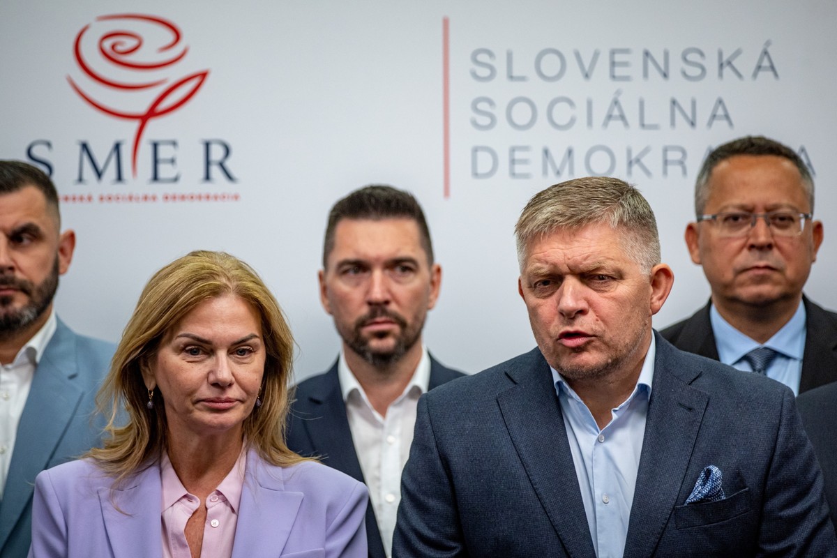 Smer-SD party Robert Fico's press conference after Slovakia's parliamentary election 2023