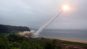The firing of a US Army Tactical Missile System (ATACMS) during a joint exercise.South Korean Defense Ministry via Getty Images