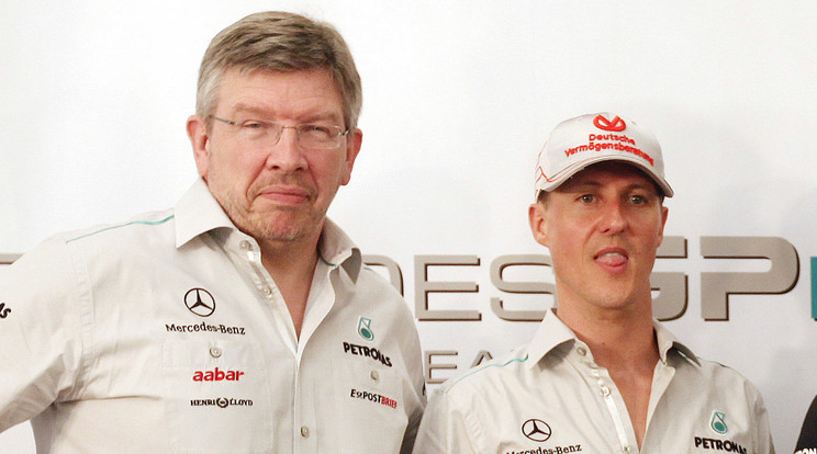 Brawn és Schumacher előbb a Ferrarinál, majd a Mercedesnél is együtt dolgozott /Fotó: AFP