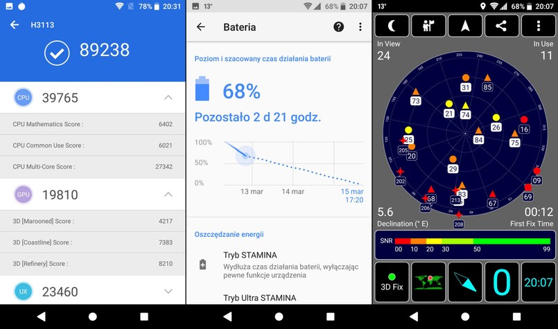 Sony Xperia XA2 - AnTuTu Benchmark, czas pracy na baterii, GPS