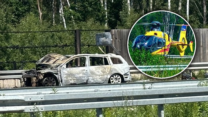 Drama on the A2 motorway. The car burned down. There was a family with children inside