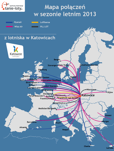 Katowickie lotnisko zyska w sezonie letnim kilka ciekawych połączeń. Wśród nich między innymi: Alicante, Barcelona Girona i Chania z Ryanair. Z kolei Wizz Air zaproponuje pasażerom bezpośrednie loty do Gruzji (Kutaisi od 18 maja) na Cypr (Larnaka od 30 maja) i do Neapolu (od 21 maja).