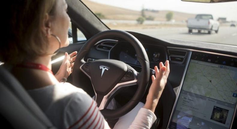 New Autopilot features are demonstrated in a Tesla Model S during a Tesla event in Palo Alto, CaliforniaThomson Reuters