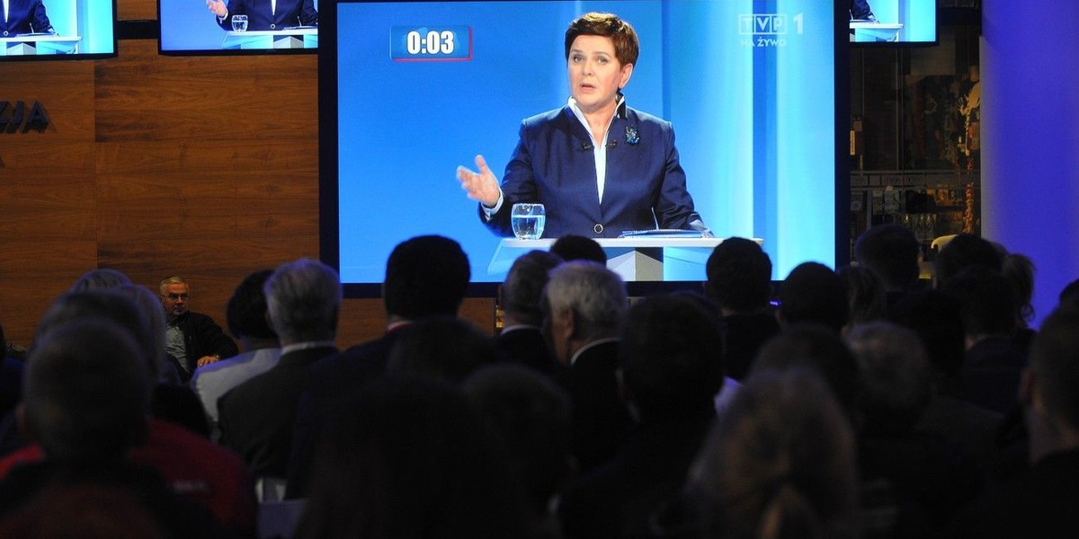 Beata Szydło podczas debaty wyborczej w TVP