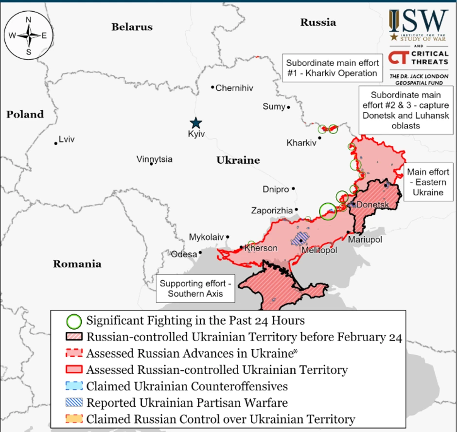 Mapa Ukrajina 18 novembar 2024.
