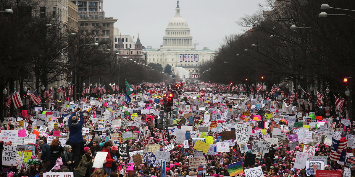 Kobiety protestują przeciw Trumpowi