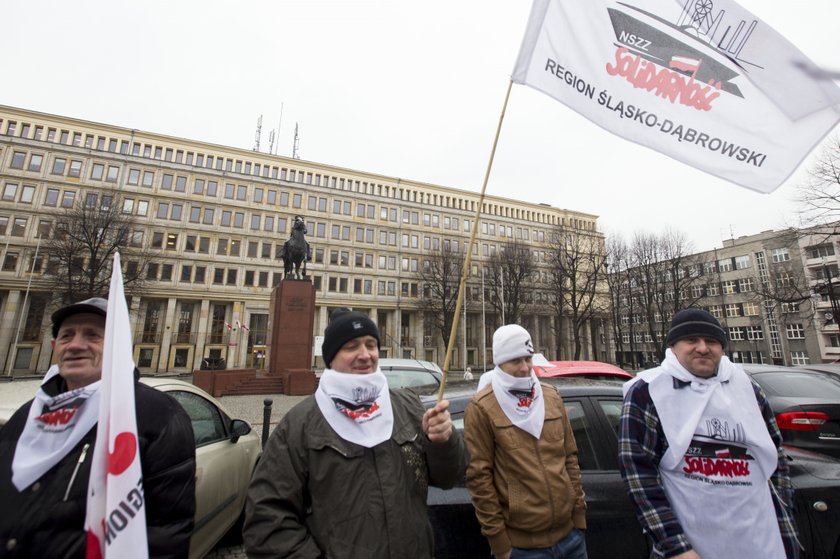 Protesty górników