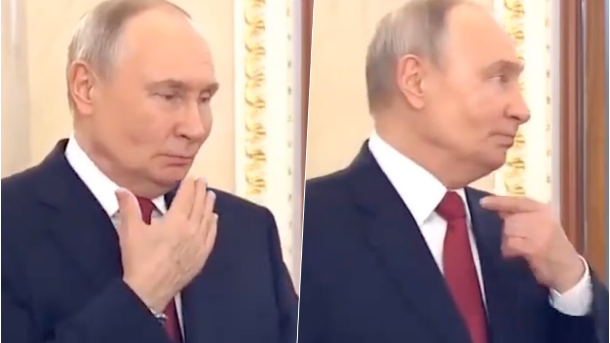 Ruský prezident Vladimir Putin počas príhovoru k MDŽ. 
