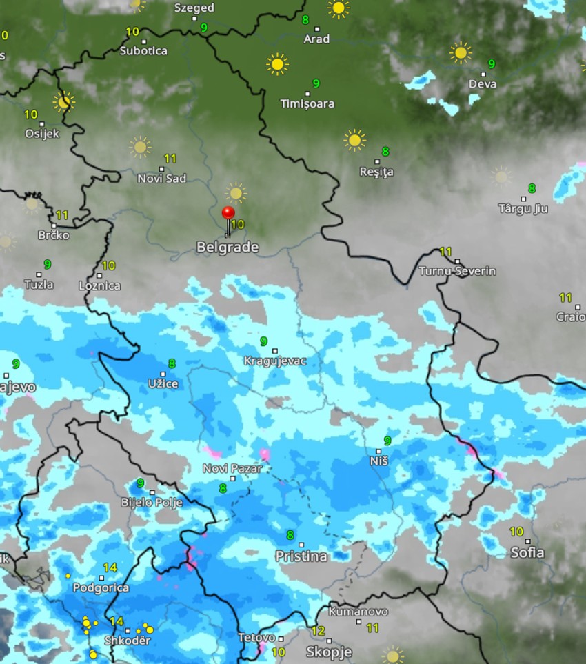 Radarski snimci sutra u 8h ujutru