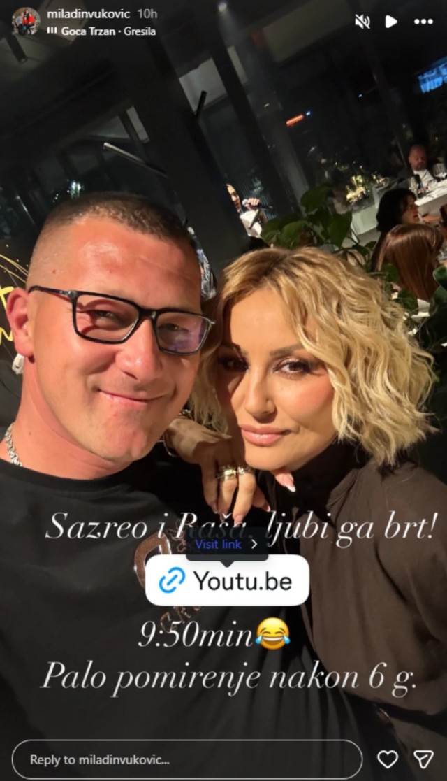 Miladin Vuković i Goca Tržan (Foto: Instagram/miladinvukovic)