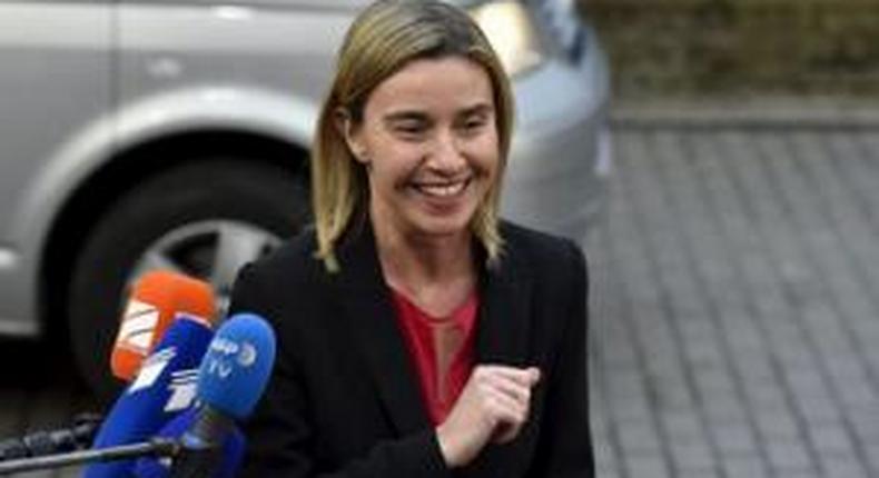 EU's Mogherini: no set date for dropping Iran sanctions, could be soon