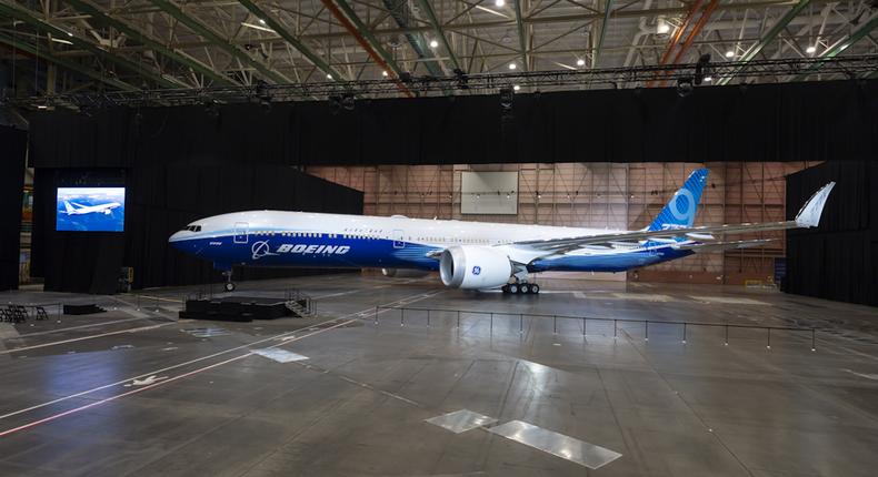 On March 13, Boeing unveiled the first prototype of its upcoming 777X airliner before a crowd comprised of company employees.