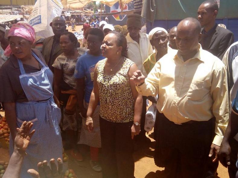 Kirinyaga Governor Anne Waiguru and her deputy governor Peter Ndambiri during a past tour of Makutano market 