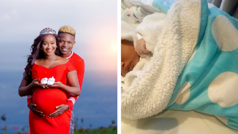 Mr Seed with wife Nimo Gachuri and their new born Gold