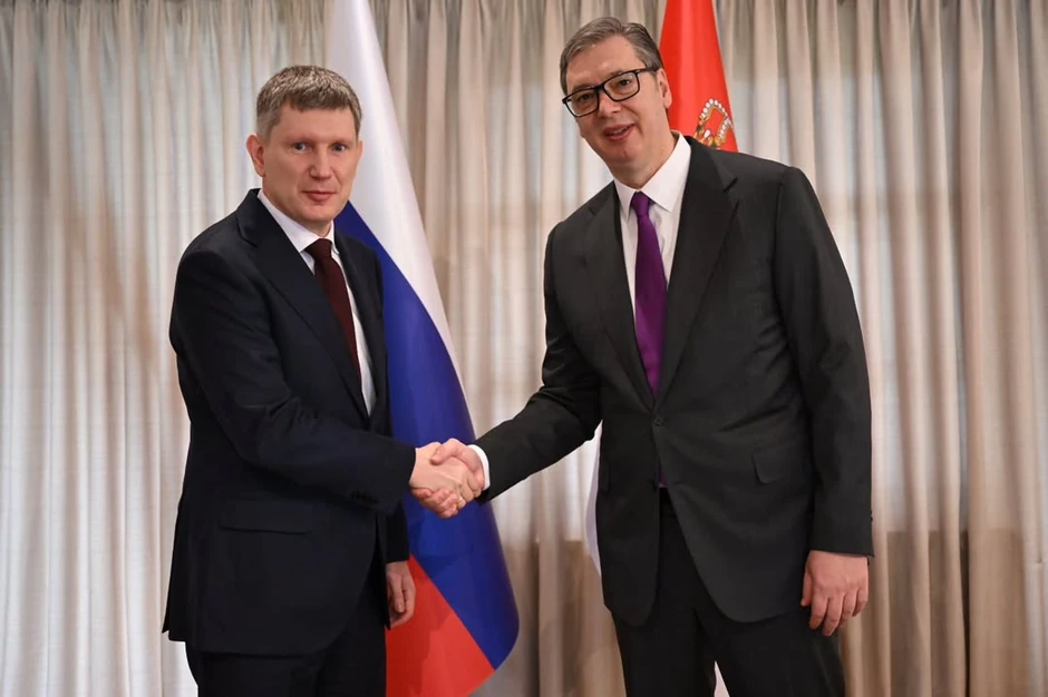 Maksim Rešetnjikov i  Aleksandar Vučić 