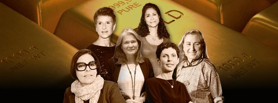 Najzamożniejsze kobiety Europy. Od lewej u góry: Susanne Klatten - BMW; Marie-Hélène Habert - DassaultGroup/Le Figaro; Francoise Bettencourt - L'Oréal; Charlene de Carvalho-Heineken - Heineken; Denise Coates - Bet365; Miuccia Prada - Prada